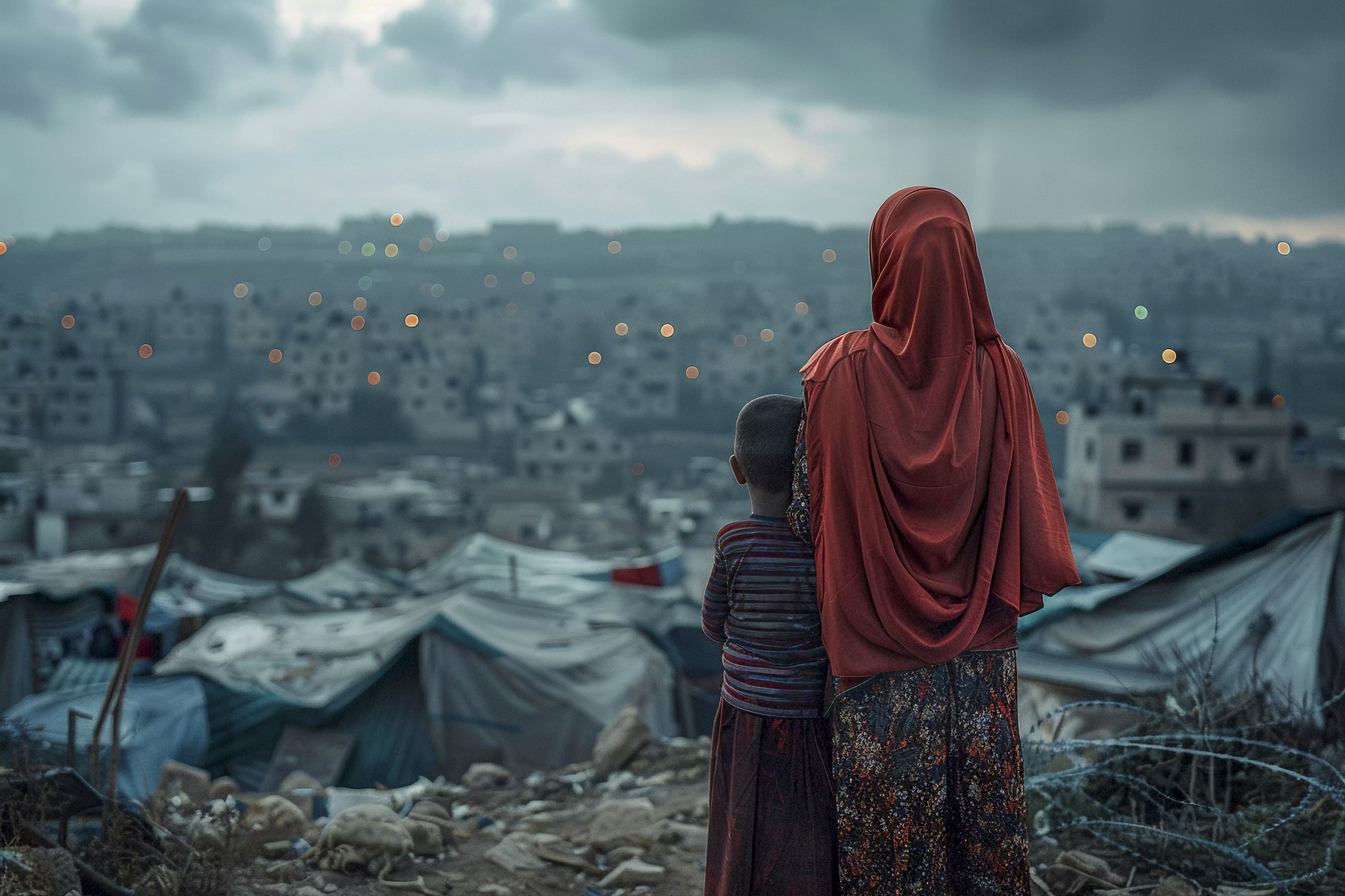 Photorealistic refugee camp
